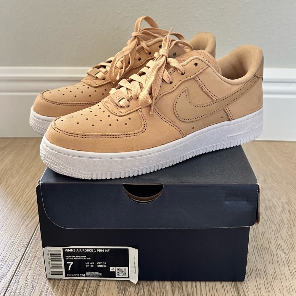 Nike Vachetta Tan and White Air Force 1 NIB